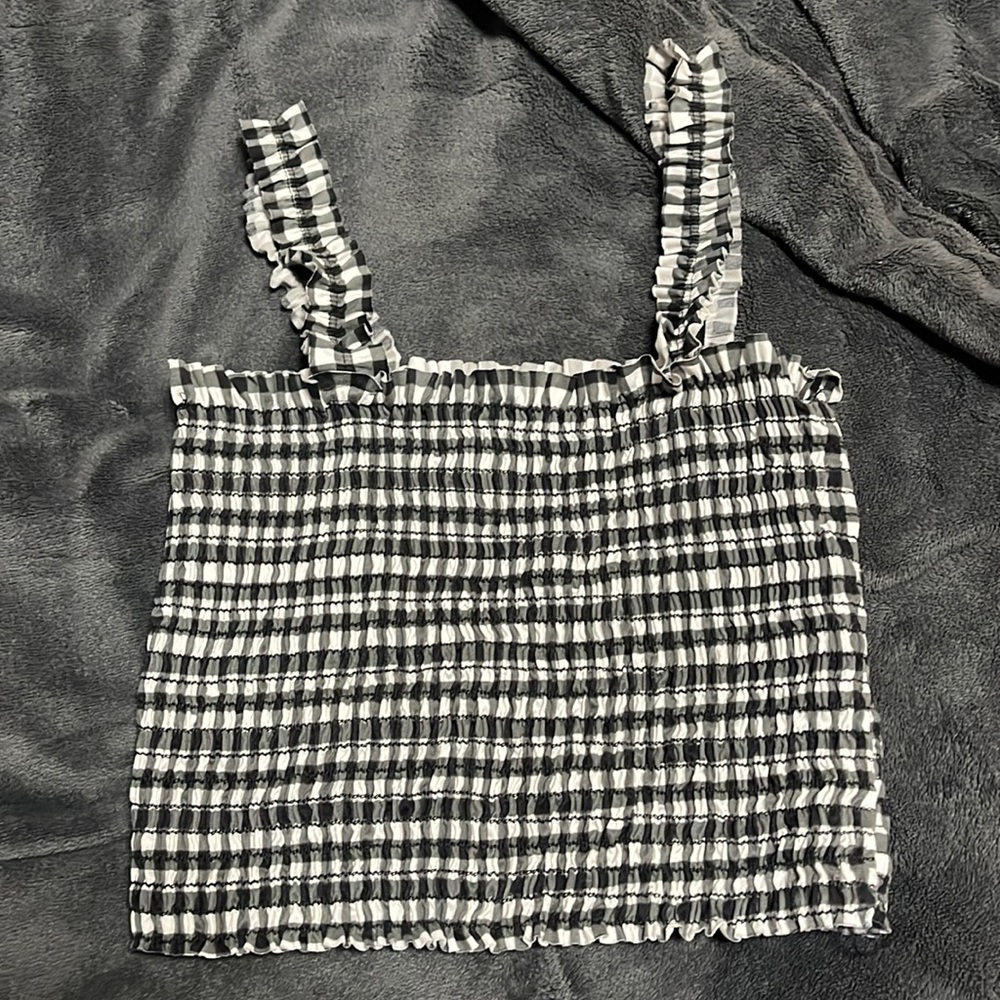 Gingham print American eagle crop top